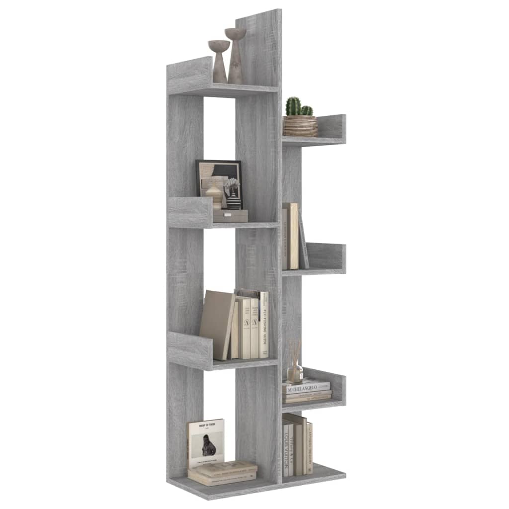 Estantería madera contrachapada gris Sonoma 48x25,5x140 cm