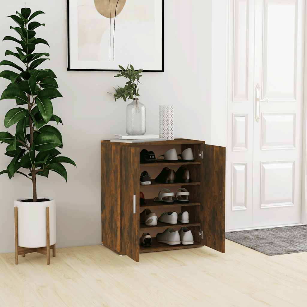 Zapatero de madera contrachapada blanco 31,5x35x70 cm