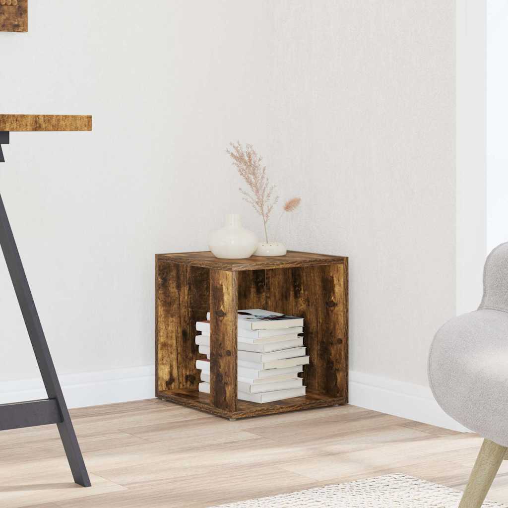 Mesa auxiliar madera contrachapada negro 33x33x34,5 cm