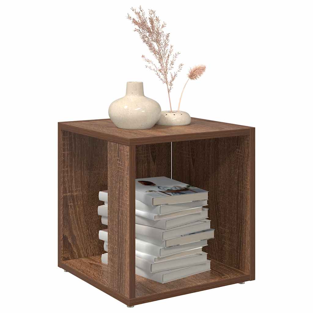 Mesa auxiliar madera contrachapada roble marrón 33x33x34,5 cm
