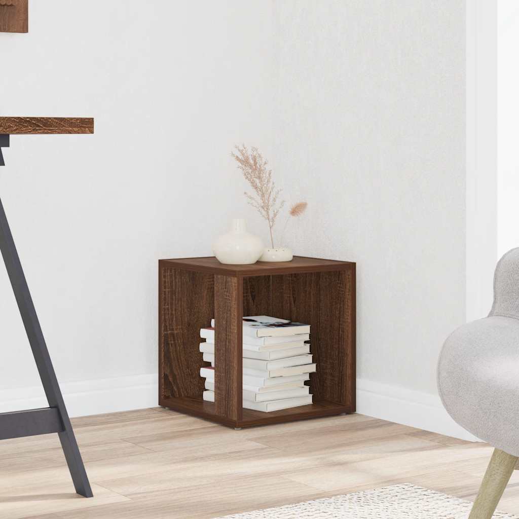 Mesa auxiliar madera contrachapada roble marrón 33x33x34,5 cm