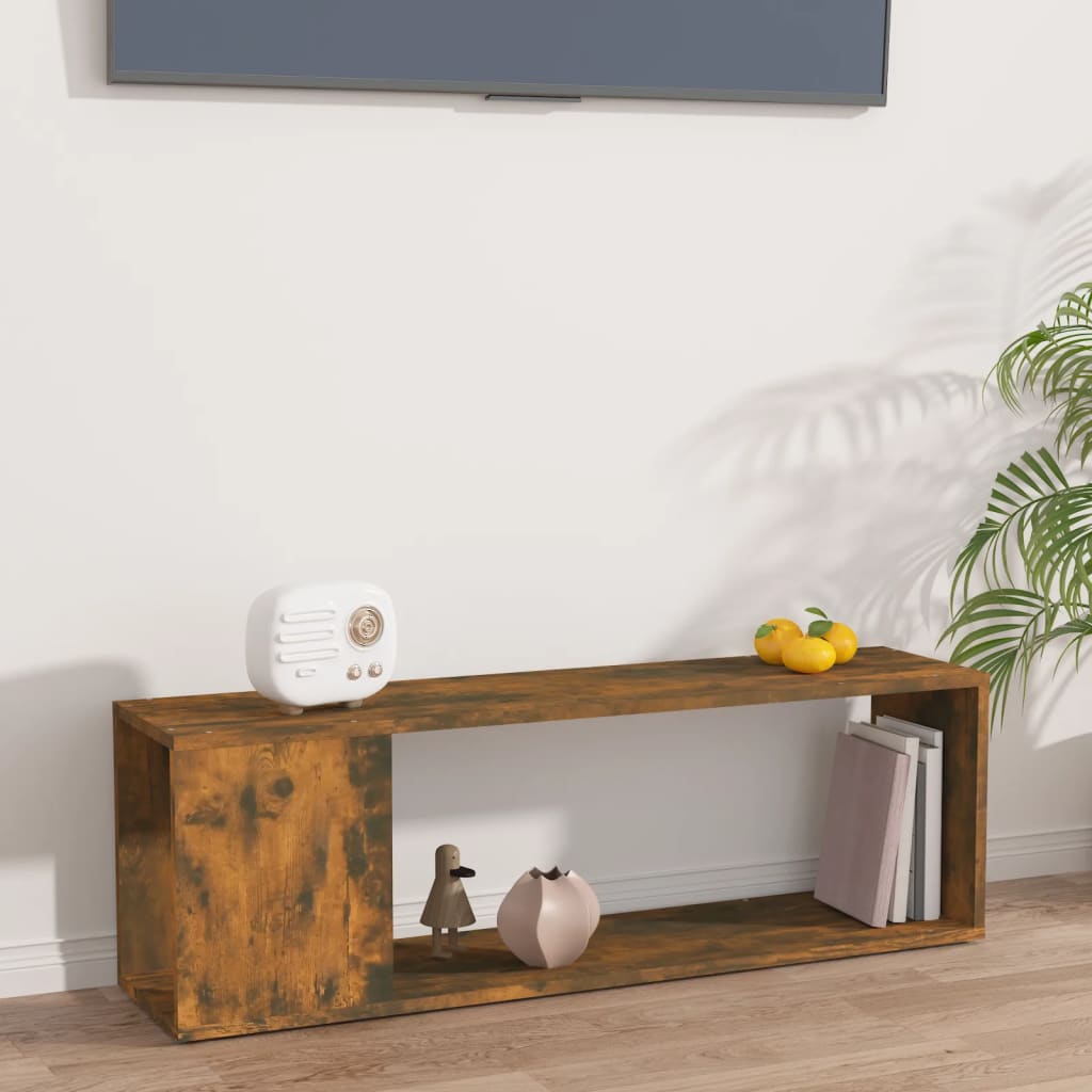 Mueble para TV madera contrachapada blanco 100x24x32 cm