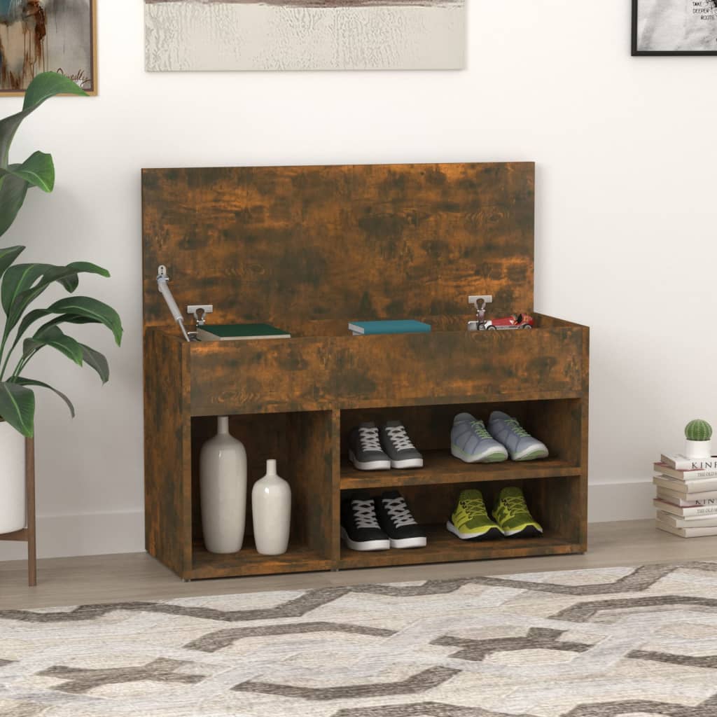 Zapatero de madera maciza de pino 110x38x45,5 cm