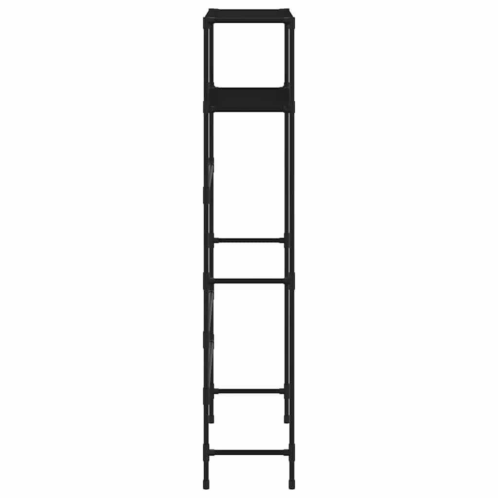 Estantería 2 niveles sobre lavadora hierro negro 69x28x143 cm