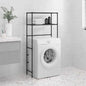 2-tier over washing machine shelving unit black iron 69x28x143 cm