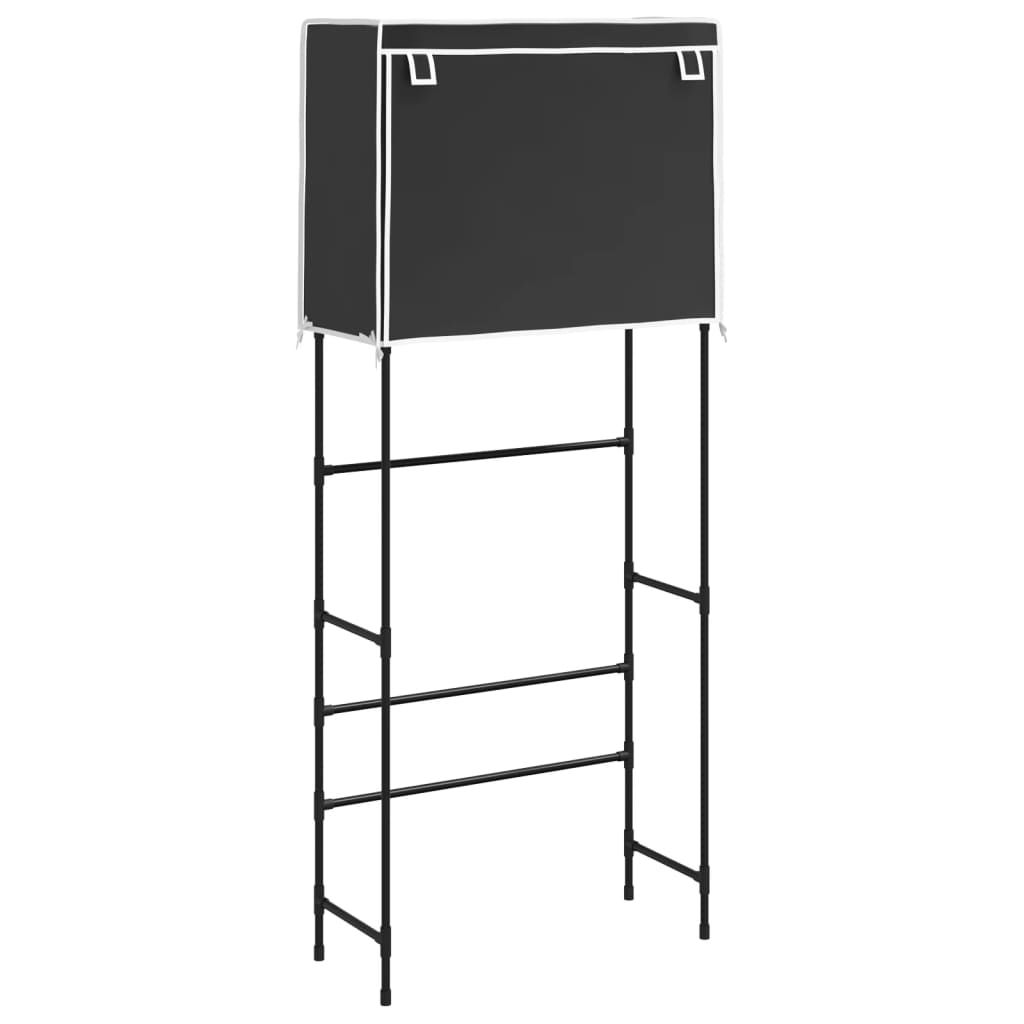 Estantería 2 niveles lavadora hierro negro 71x29,5x170,5cm