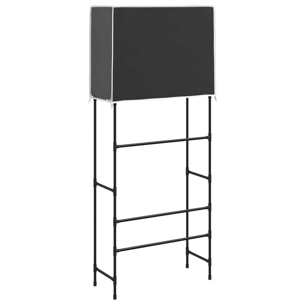 Estantería 2 niveles lavadora hierro negro 71x29,5x170,5cm