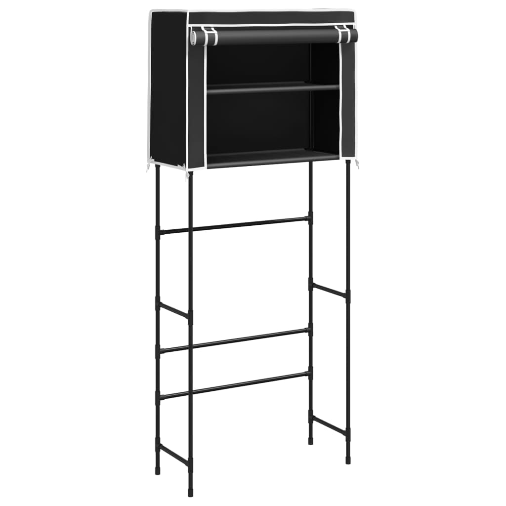 Estantería 2 niveles lavadora hierro negro 71x29,5x170,5cm