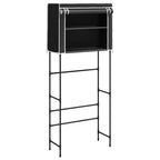 Estantería 2 niveles lavadora hierro negro 71x29,5x170,5cm