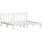 Estructura cama de madera maciza blanca super king 180x200 cm