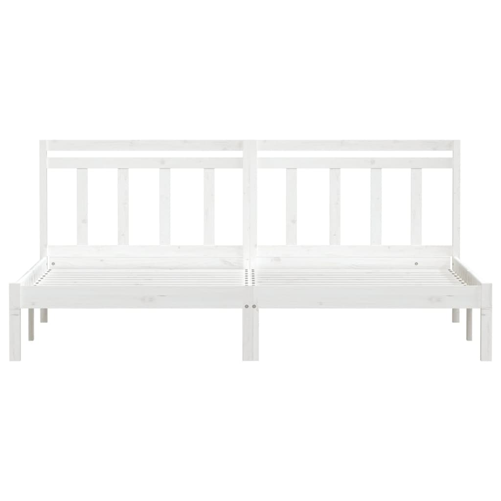Estructura cama de madera maciza blanca super king 180x200 cm