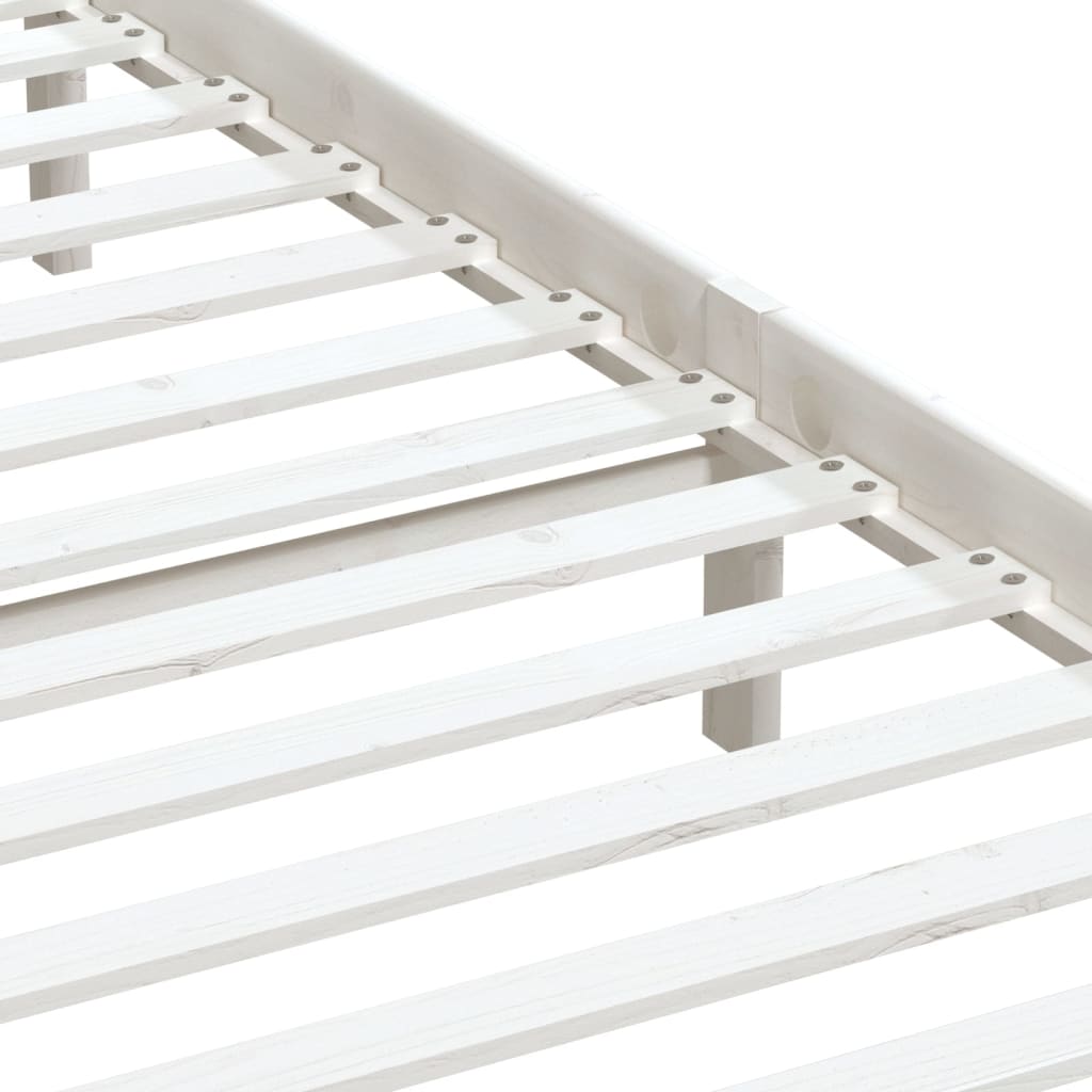 Estructura cama de madera maciza blanca super king 180x200 cm