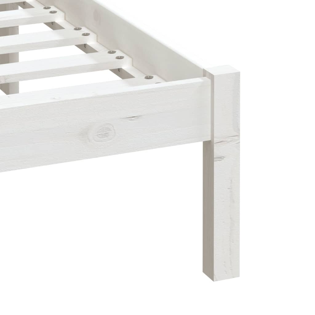 Estructura cama de madera maciza blanca super king 180x200 cm