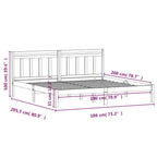 Estructura cama de madera maciza blanca super king 180x200 cm