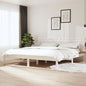 Estrutura de cama Super King branca em madeira maciça 180x200 cm