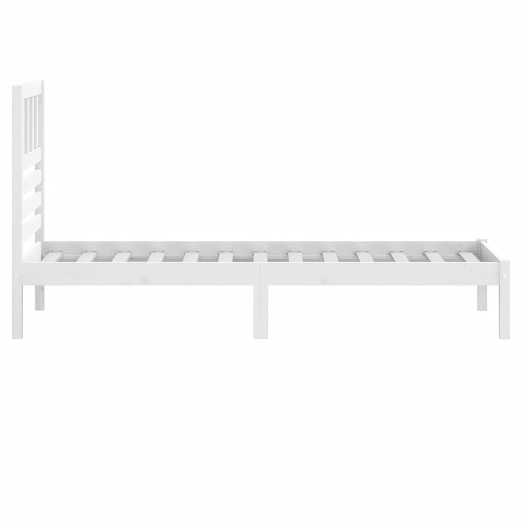 Estructura de cama sin colchón madera maciza blanca 75x190 cm