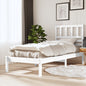 Estrutura de cama sem colchão madeira maciça branca 75x190 cm