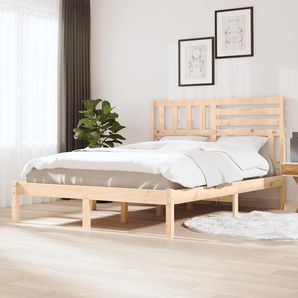Estructura de cama sin colchón madera maciza blanca 75x190 cm