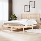 Estructura de cama sin colchón madera maciza blanca 75x190 cm