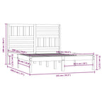 Estructura de cama madera maciza de pino 135x190 cm