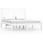 Estructura cama doble sin colchón madera pino blanco 140x190 cm