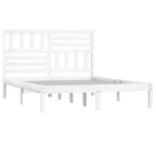 Estructura cama doble sin colchón madera pino blanco 140x190 cm