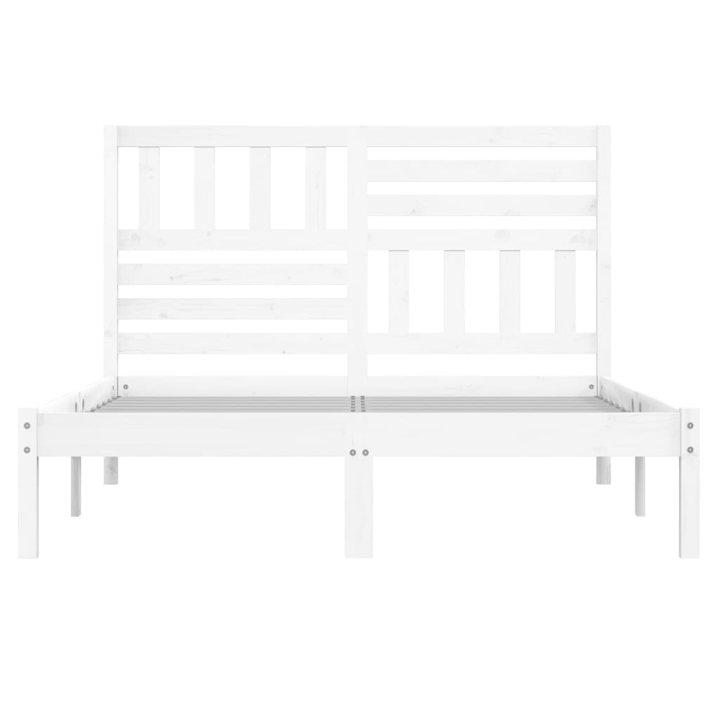 Estructura cama doble sin colchón madera pino blanco 140x190 cm