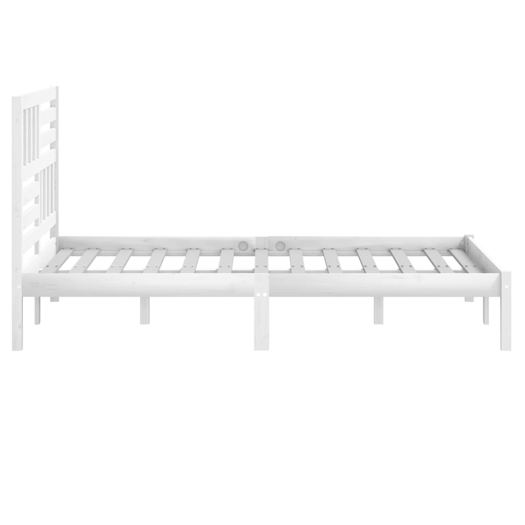 Estructura cama doble sin colchón madera pino blanco 140x190 cm