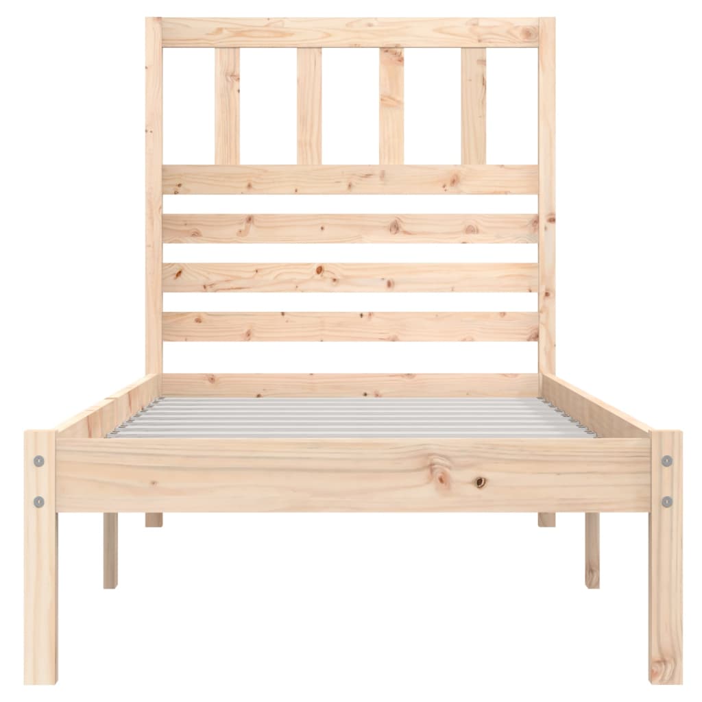 Estructura de cama sin colchón madera maciza de pino 90x200 cm