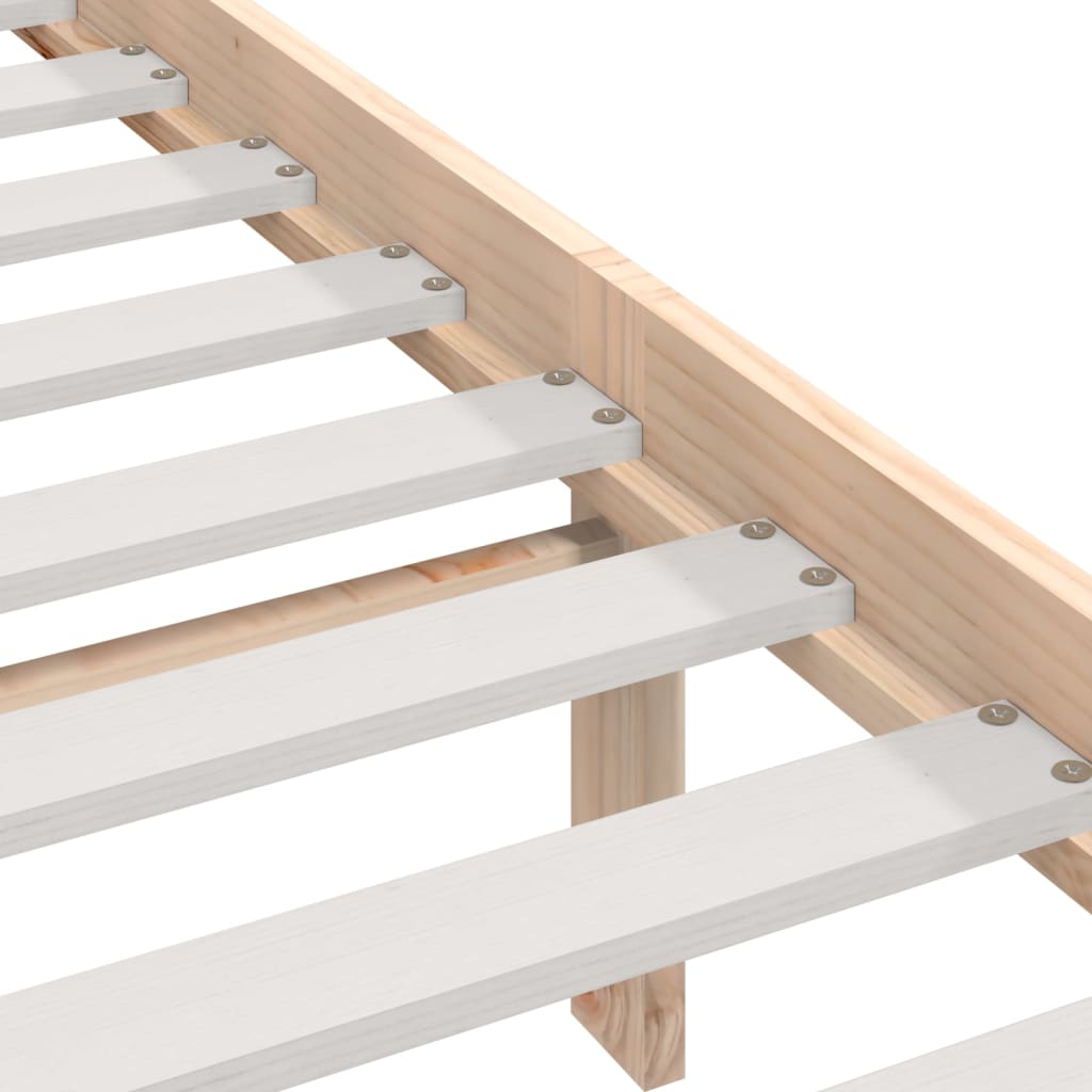 Estructura de cama sin colchón madera maciza de pino 140x200 cm