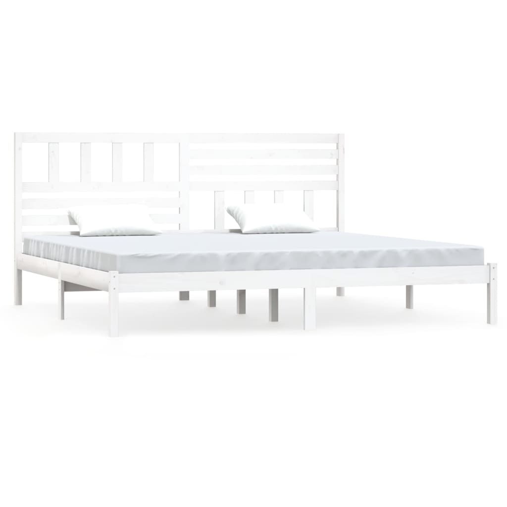 Cama sin colchón madera maciza de pino blanca 180x200 cm