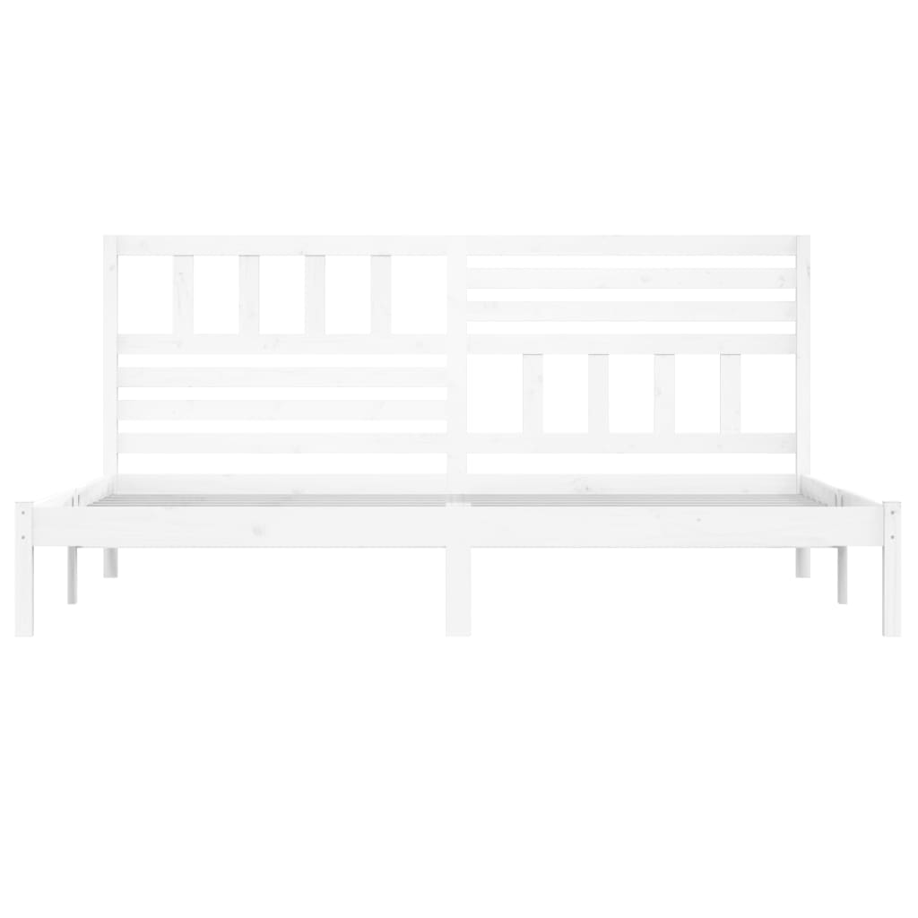 Cama sin colchón madera maciza de pino blanca 180x200 cm