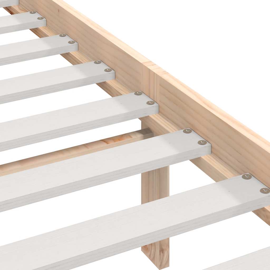 Estructura de cama sin colchón madera maciza de pino 200x200 cm