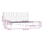 Estructura de cama sin colchón madera maciza de pino 200x200 cm