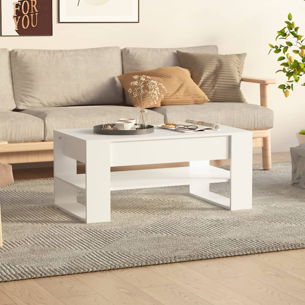 Mesa de centro madera contrachapada gris hormigón 102x55x45 cm