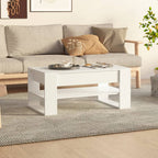 Mesa de centro madera contrachapada gris hormigón 102x55x45 cm