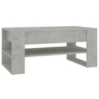 Mesa de centro madera contrachapada gris hormigón 102x55x45 cm