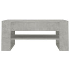 Mesa de centro madera contrachapada gris hormigón 102x55x45 cm