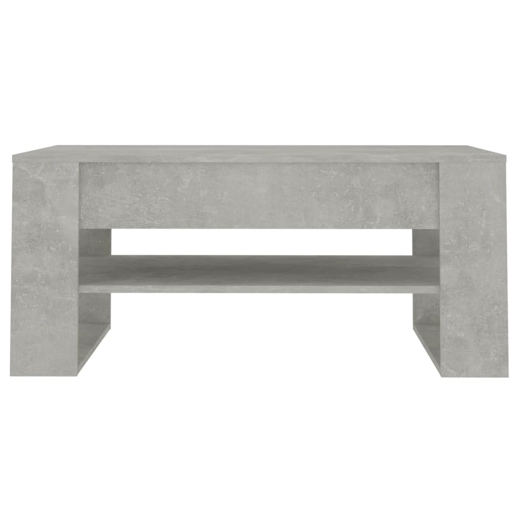 Mesa de centro madera contrachapada gris hormigón 102x55x45 cm