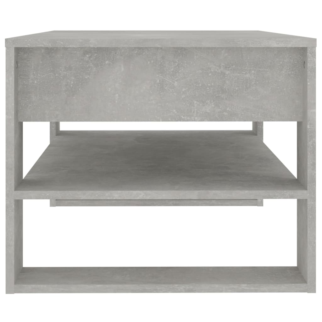 Mesa de centro madera contrachapada gris hormigón 102x55x45 cm