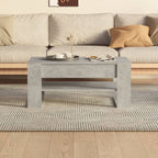 Mesa de centro madera contrachapada gris hormigón 102x55x45 cm