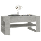 Mesa de centro madera contrachapada gris hormigón 102x55x45 cm