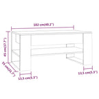 Mesa de centro madera contrachapada gris hormigón 102x55x45 cm