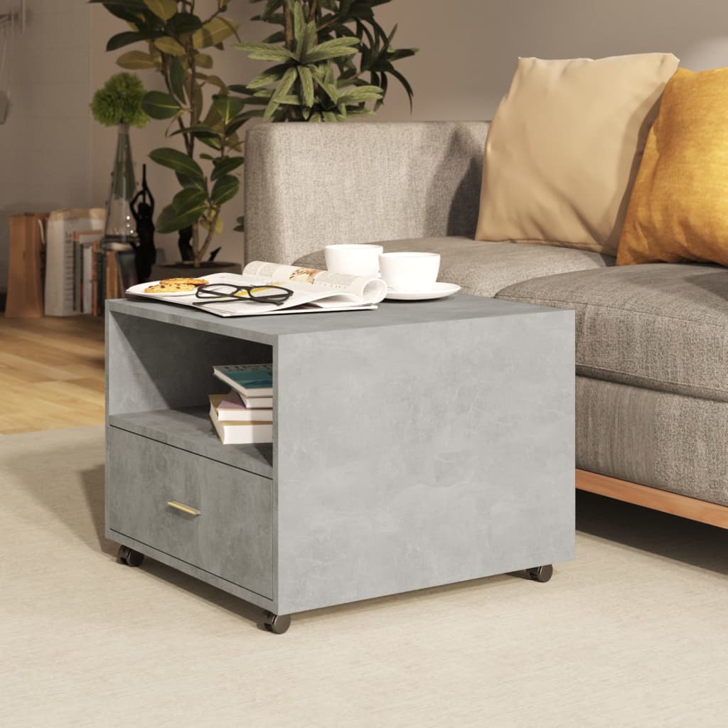 Mesa de centro de madera contrachapada blanco 100x49,5x43 cm