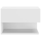 Mesita de noche de pared blanca