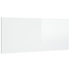 Cabecero cama madera contrachapada blanco brillo 200x1,5x80 cm