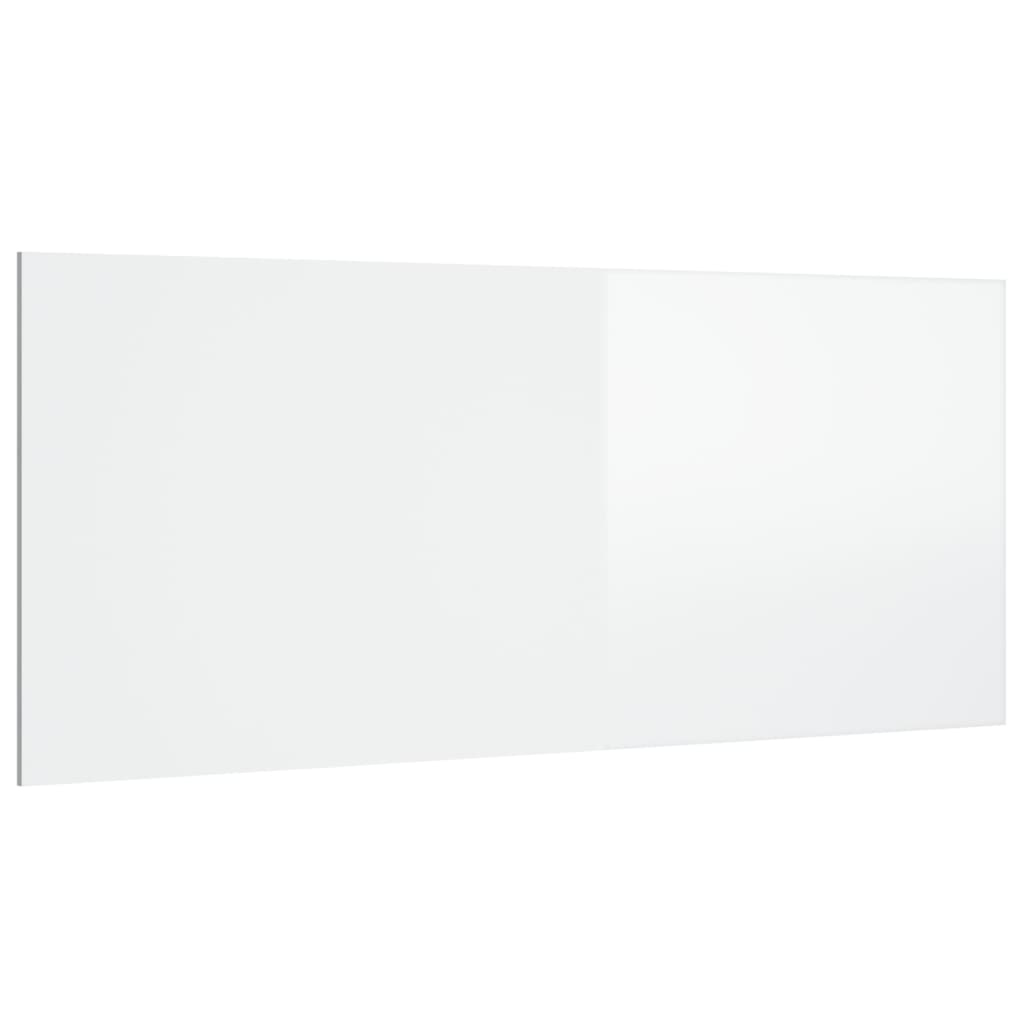 Cabecero cama madera contrachapada blanco brillo 200x1,5x80 cm