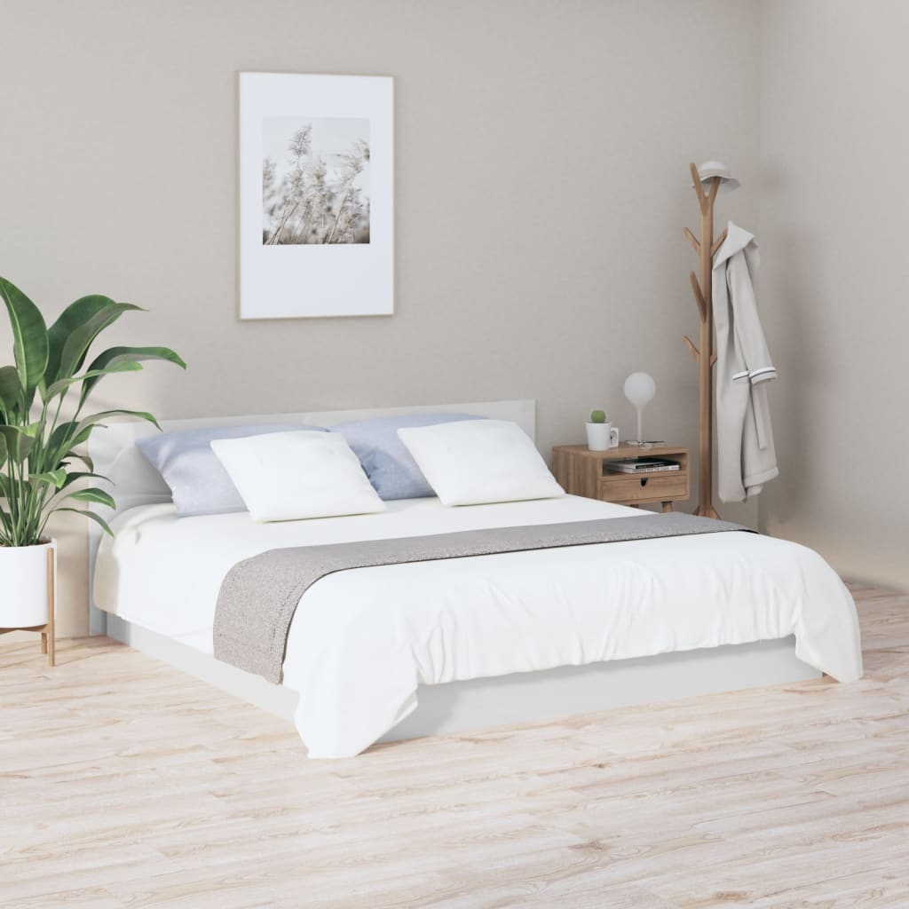 Cabecero cama madera contrachapada blanco brillo 200x1,5x80 cm