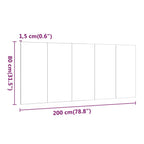 Cabecero cama madera contrachapada blanco brillo 200x1,5x80 cm