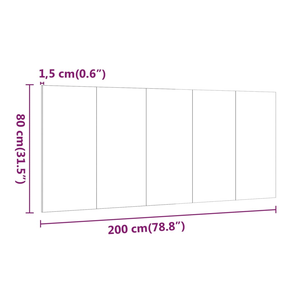 Cabecero cama madera contrachapada blanco brillo 200x1,5x80 cm